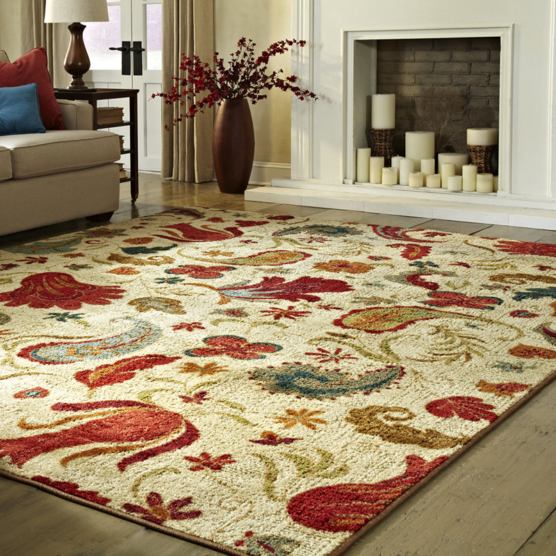 Andover Mills Virginia Beige/Red Area Rug & Reviews Wayfair